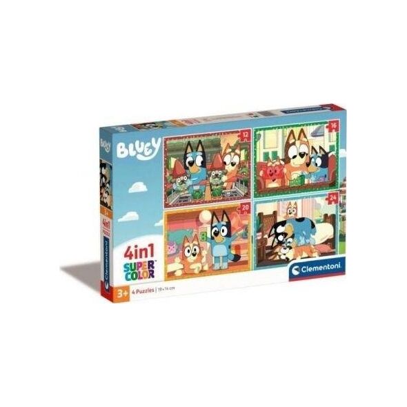 Clementoni CLE puzzle 4w1 SuperKolor Bluey 21530