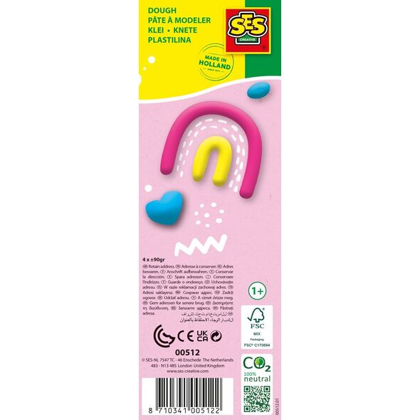 SES SES Plastelina Happy 4x90g 00512 05122