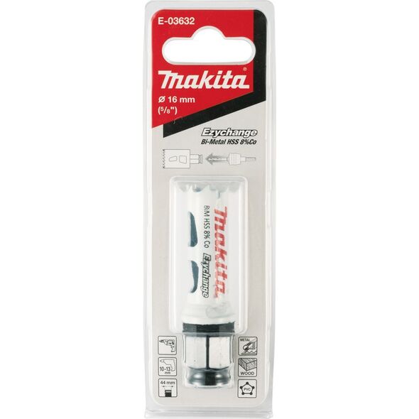 MAKITA MAKITA OTWORNICA BIM HSS-Co 8% 16mm EZYCHANGE ΜΕΤΑΛΛΟ, ΧΑΛΥΒΑΣ, ΑΛΟΥΜΙΝΙΟ, ΞΥΛΟ, PVC