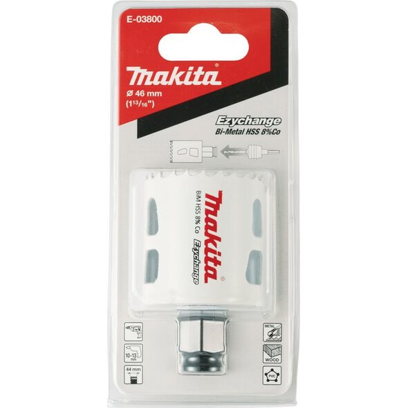 MAKITA MAKITA OTWORNICA BIM HSS-Co 8% 46mm EZYCHANGE ΜΕΤΑΛΛΟ, ΧΑΛΥΒΑΣ, ΑΛΟΥΜΙΝΙΟ, ΞΥΛΟ, PVC