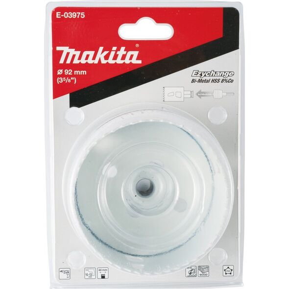 MAKITA MAKITA OTWORNICA BIM HSS-Co 8% 92mm EZYCHANGE ΜΕΤΑΛΛΟ, ΧΑΛΥΒΑΣ, ΑΛΟΥΜΙΝΙΟ, ΞΥΛΟ, PVC