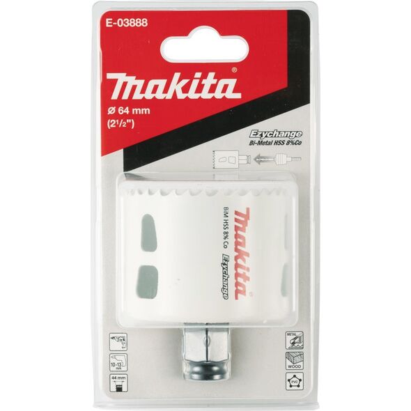 Πριόνι οπής MAKITA BIM HSS-Co 8% 64mm EZYCHANGE ΜΕΤΑΛΛΟ, ΧΑΛΥΒΑΣ, ΑΛΟΥΜΙΝΙΟ, ΞΥΛΟ, PVC
