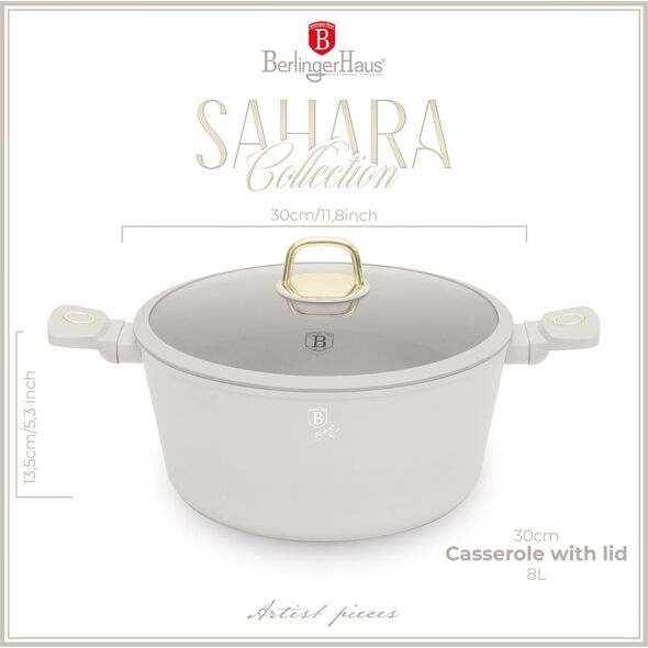 Berlinger Haus GARNEK TYTANOWY Z POKRYWĄ 30cm BERLINGER HAUS BH-8073 SAHARA