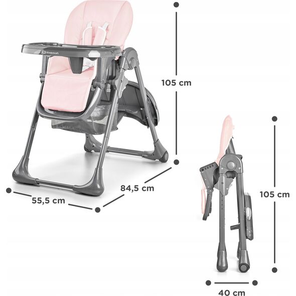 KINDERKRAFT Krzesełko do karmienia TASTEE ROSE