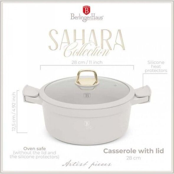 GARNEK TYTANOWY Z POKRYWĄ 28cm BERLINGER HAUS BH-7788 SAHARA
