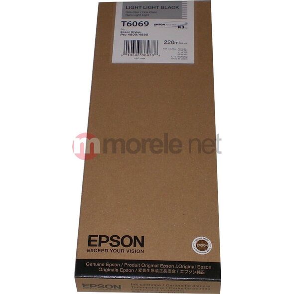 Tusz Epson Wkład atramentowy Czarny Stylus do 4800/4880 light light (220ml) (C13T606900)