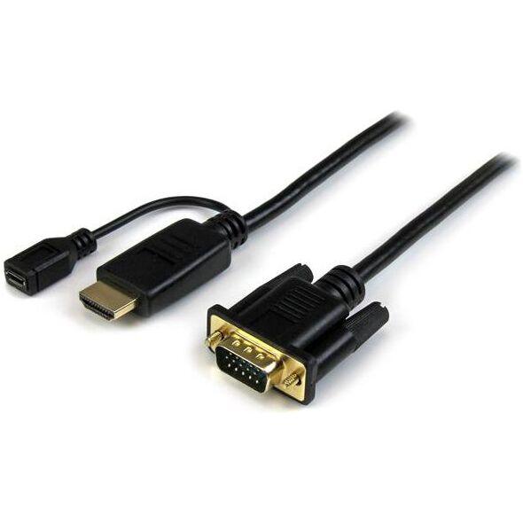 Kabel StarTech HDMI - D-Sub (VGA) + micro USB 0.9m czarny (HD2VGAMM3)