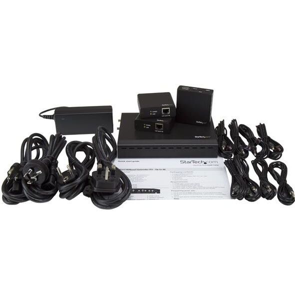 System przekazu sygnału AV StarTech Zestaw Extender, 3 porty, Cat5, HDMI (ST124HDBT)