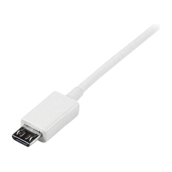 Kabel USB StarTech USB-A - microUSB 2 m Biały (USBPAUB2MW)