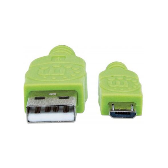 Kabel USB Manhattan USB-A - 1 m Czarny Zielony (394062)