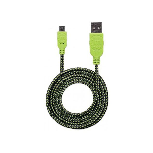 Kabel USB Manhattan USB-A - 1 m Czarny Zielony (394062)