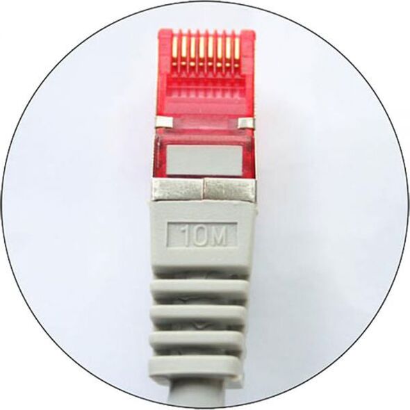 InLine Patchcord sieciowy S/FTP, PiMF, Cat.6, 250MHz, copper, halogen free, szary, 10m (76900)