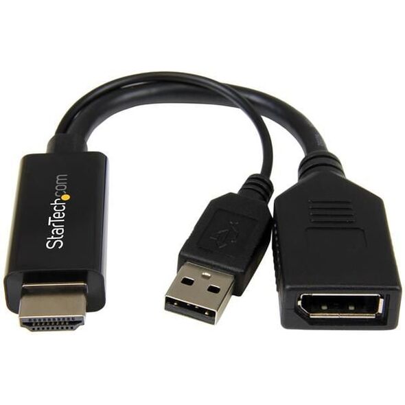 Adapter AV StarTech HDMI - DisplayPort + USB-A czarny (HD2DP)