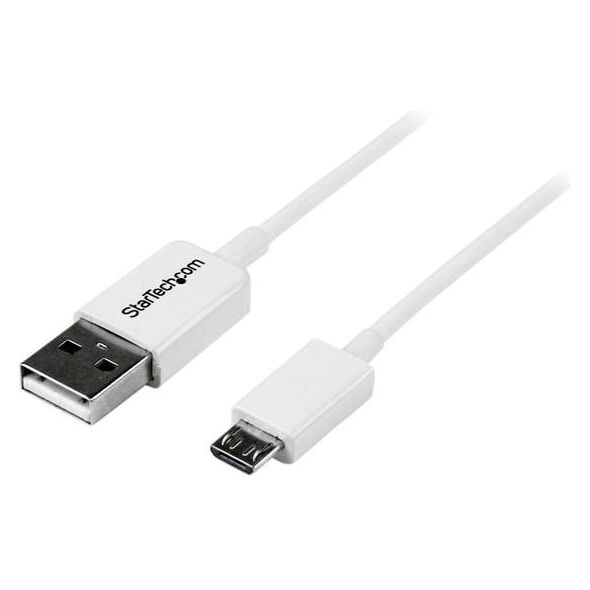 Kabel USB StarTech USB-A - microUSB 2 m Biały (USBPAUB2MW)