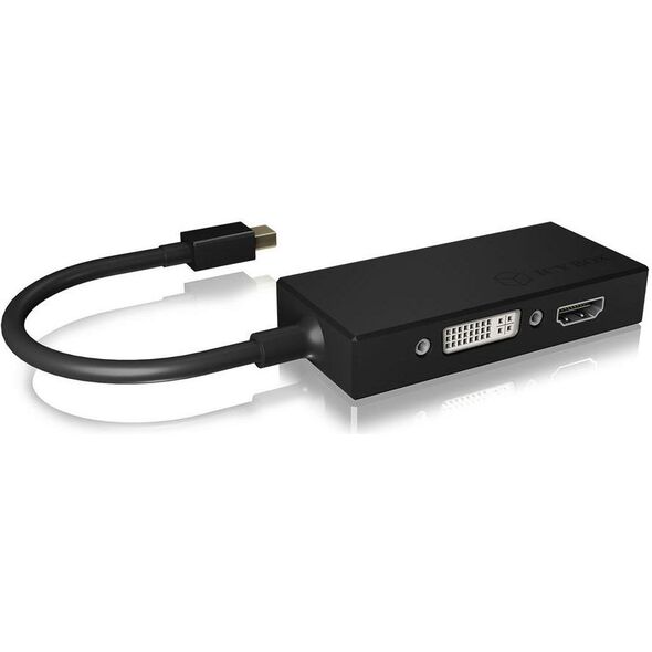 Adapter AV Icy Box DisplayPort Mini - HDMI - D-Sub (VGA) - DVI-I czarny (IB-AC1032)
