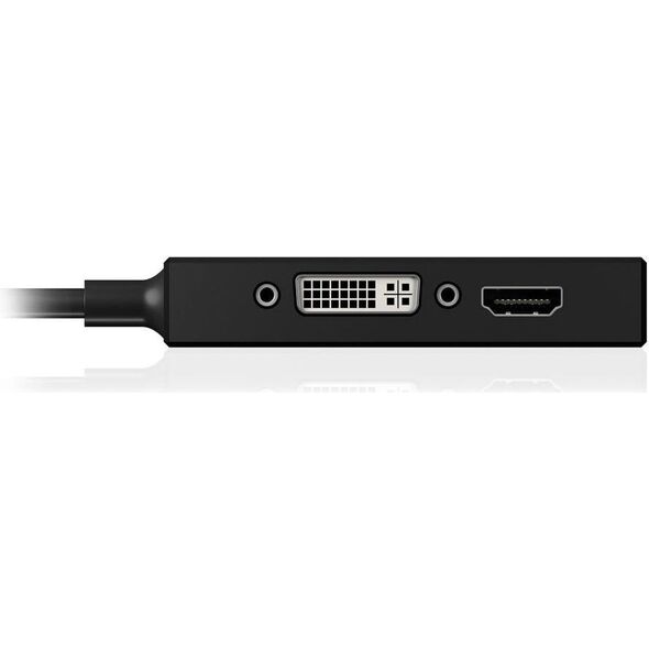 Adapter AV Icy Box DisplayPort Mini - HDMI - D-Sub (VGA) - DVI-I czarny (IB-AC1032)