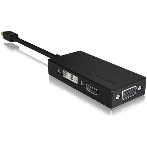 Adapter AV Icy Box DisplayPort Mini - HDMI - D-Sub (VGA) - DVI-I czarny (IB-AC1032)