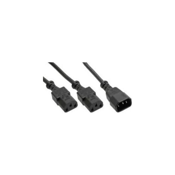 Kabel zasilający InLine InLine Power Kabel zasilający koniczynka Typ F 1x IEC-C14 do 2x IEC-C13 1m