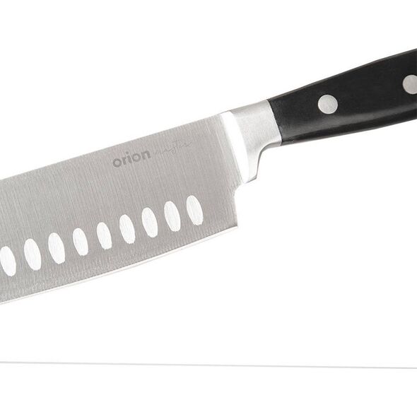 Orion Nóż kuchenny stalowy azjatycki do siekania Santoku 33 cm