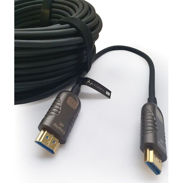 Kabel Techly TECHLY HDMI 4K 60Hz AOC LWL Kabel 2xHDMI Stecker 19polig Laenge 20m Hohe Bestaendigkeit bei EMI und RFI