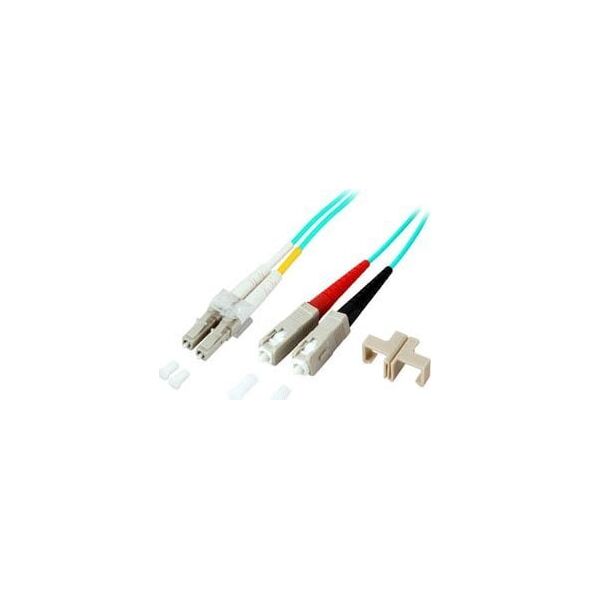 EFB EFB LWL Kabel Duplex Jumper LC-SC 50/125 OM3 3 Meter LSZH Halogenfrei aqua 2.0mm geprueft mit Messprotokoll