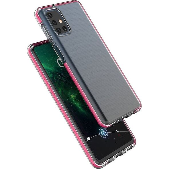 Hurtel Spring Case pokrowiec żelowe etui z kolorową ramką do Samsung Galaxy M31s czarny