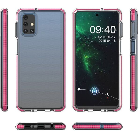Hurtel Spring Case pokrowiec żelowe etui z kolorową ramką do Samsung Galaxy M31s czarny