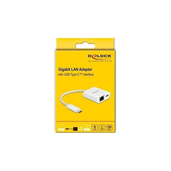 Delock DeLOCK USB-C adapter> Gigabit LAN + PW - LAN 10/100/1000 Mbps with Power Delivery (65402) - RDUA9P59