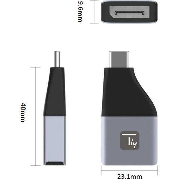Adapter USB Techly TECHLY Adapter DisplayPort F 1.2 auf USB-C M