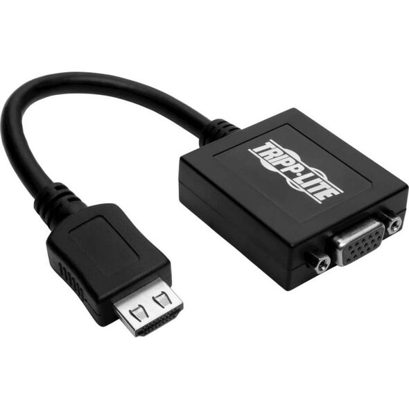 Adapter AV Eaton Tripp Lite HDMI to VGA with Audio Converter Cable Adapter for Ultrabook/Laptop/Desktop PC, (M/F), 6-in. (15.24 cm) - Videoadapter - TAA-konform - HDMI mannlich zu HD-15 (VGA) weiblich - 15.24 cm - Schwarz - 1920 x 1200 (WUXGA) Support