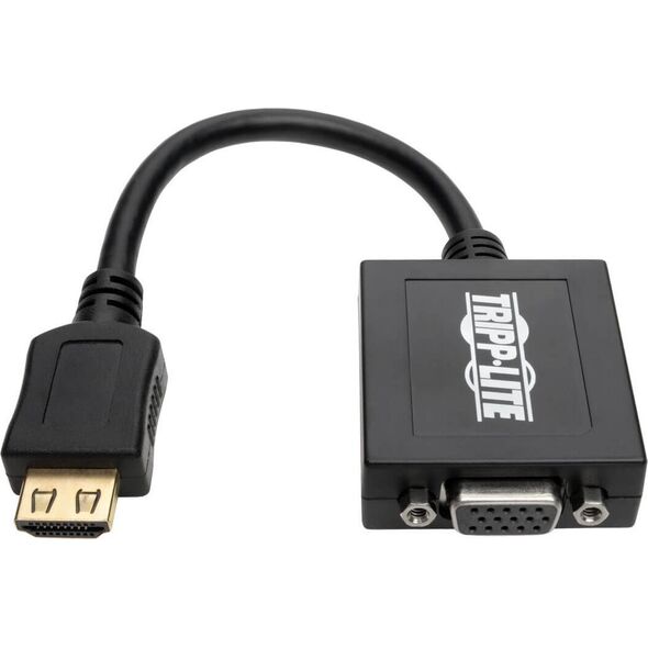 Adapter AV Eaton Tripp Lite HDMI to VGA with Audio Converter Cable Adapter for Ultrabook/Laptop/Desktop PC, (M/F), 6-in. (15.24 cm) - Videoadapter - TAA-konform - HDMI mannlich zu HD-15 (VGA) weiblich - 15.24 cm - Schwarz - 1920 x 1200 (WUXGA) Support