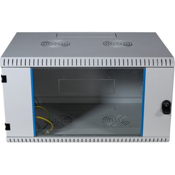 EFB EFB 48,26cm Wandgehaeuse GRAU 4HE Tiefe 400mm 1-teilig komplett vormontiert RAL7035 Seitenwaende abnehmbar Abschliessbar