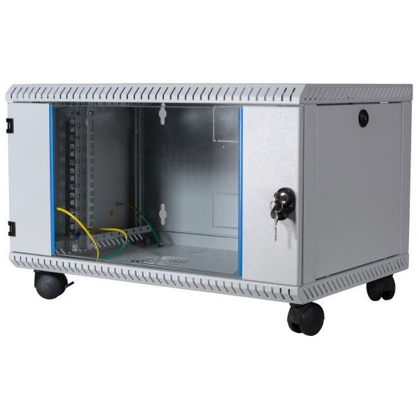 EFB EFB 48,26cm Wandgehaeuse GRAU 4HE Tiefe 400mm 1-teilig komplett vormontiert RAL7035 Seitenwaende abnehmbar Abschliessbar