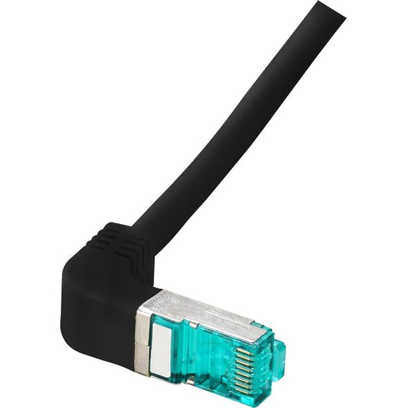 EFB EFB RJ45 Patchkabel S/FTP Cat.6A LSZH einseitig 90Grad gewinkelt 0,25m schwarz