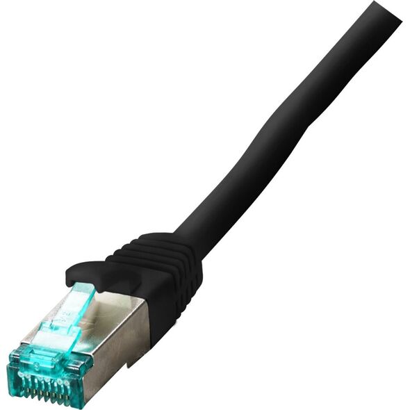 EFB EFB RJ45 Patchkabel S/FTP Cat.6A LSZH einseitig 90Grad gewinkelt 0,25m schwarz