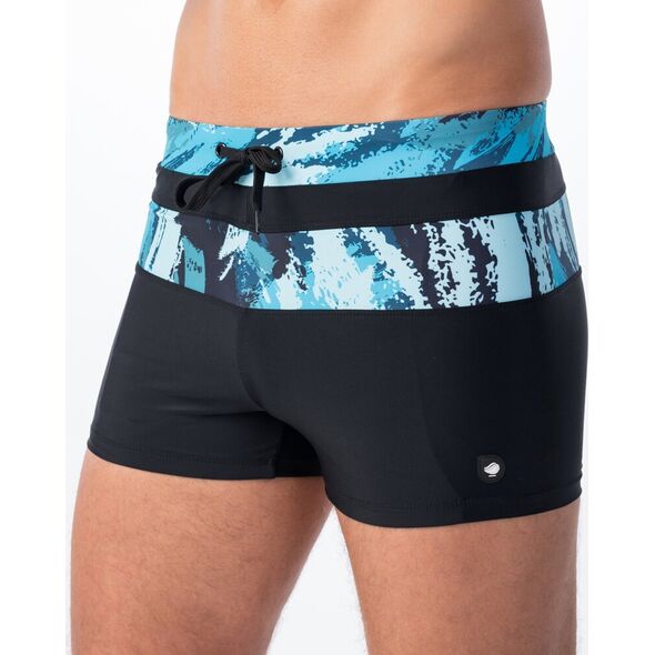 AquaWave Męskie bokserki kąpielowe Aquawave Tahu black/sea print rozmiar M