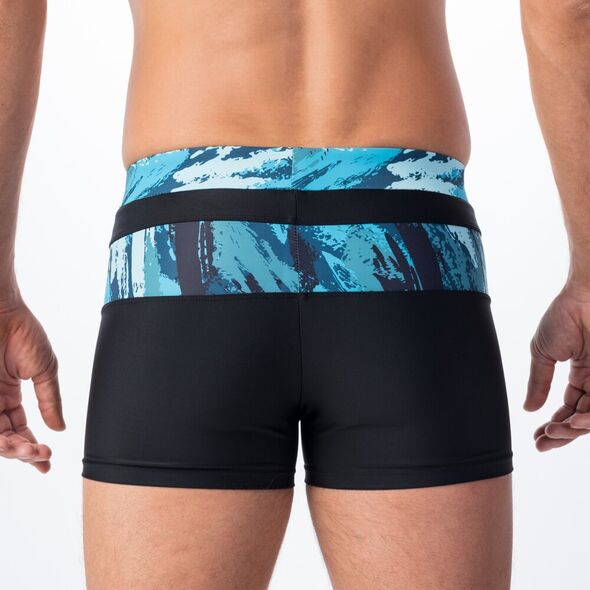 AquaWave Męskie bokserki kąpielowe Aquawave Tahu black/sea print rozmiar M