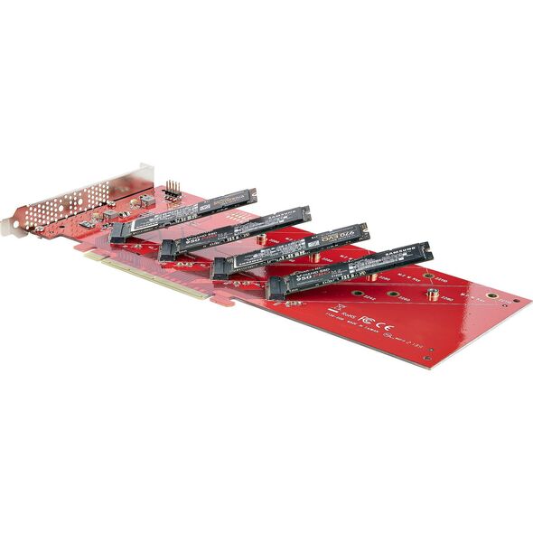 StarTech STARTECH.COM Quad M.2 PCIe Adapterkarte PCI Express 4.0 x16 auf Vierfach NVMe oder AHCI M-Key M.2 SSDs 7,8GBit/s je SSD Bifurkation