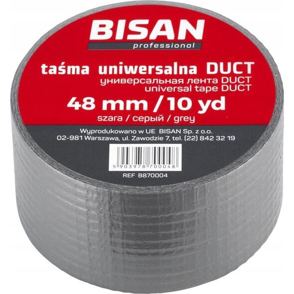Bisan Bisan taśma uniwersalna DUCT 48mm/10yd, szara B870004