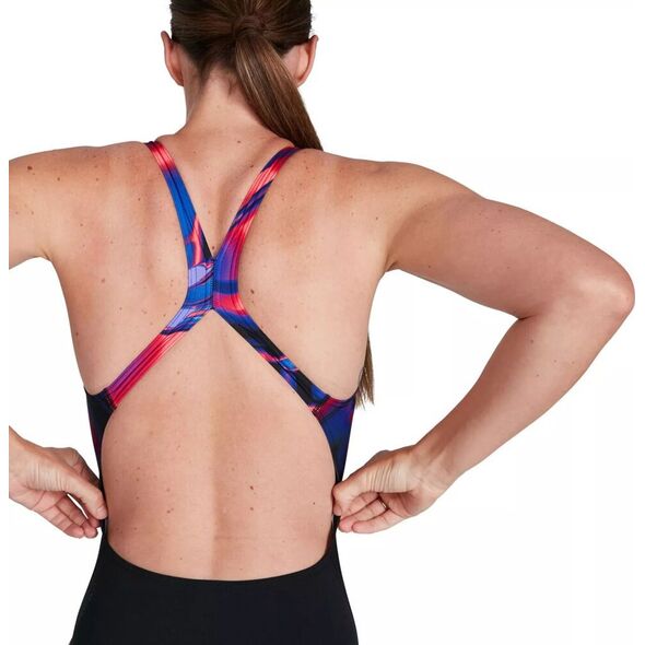 Speedo Damski strój kąpielowy Speedo PLMT PBCK AF blk/phnxrd/bluflm/ultra rozmiar 32