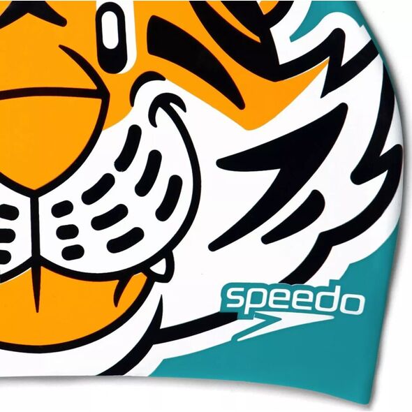 Speedo Dziecięcy czepek pływacki silikonowy Speedo Printed Character Cap IU Aanadi