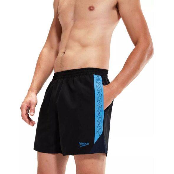Speedo Męskie szorty Speedo HYPERBOOM SPL 16" WSHT AM black/beach blue/true navy rozmiar S