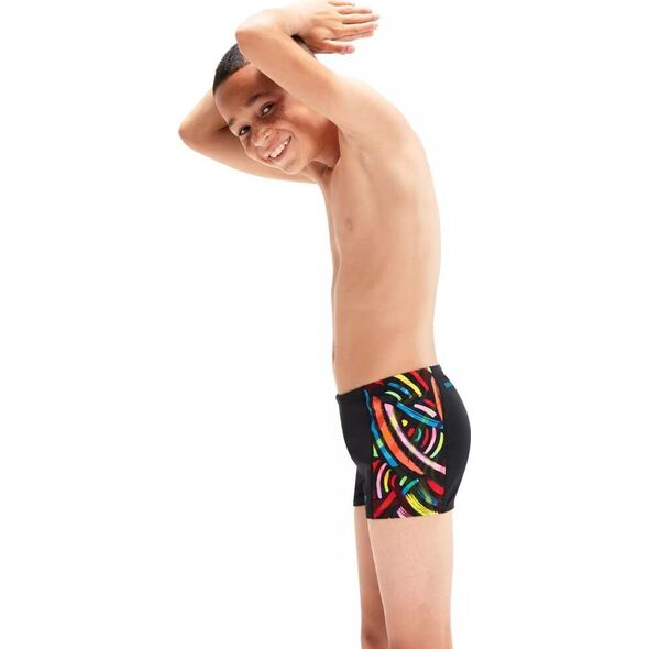 Speedo Dziecięce kąpielówki Speedo DIGI ALOV PANL ASHT JM black/volcanic orange/fluo green/bright yellow/lapis rozmiar 13-14