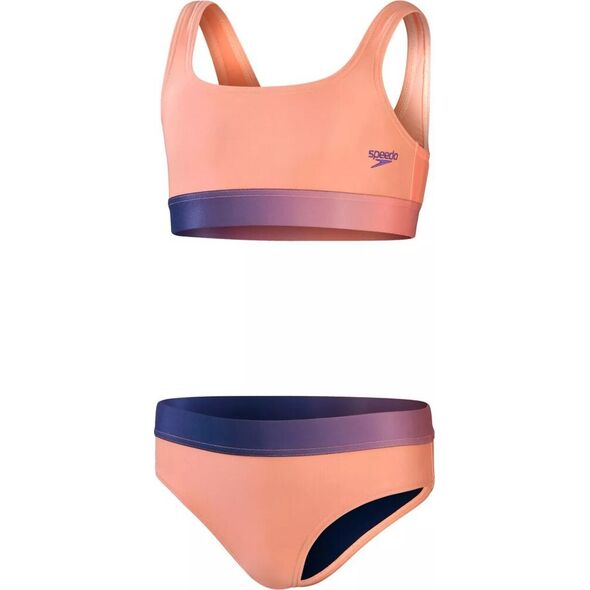Speedo Dziecięcy strój kąpielowy Speedo Cont Band 2pc Jf soft coral/ miami lilac rozmiar 15-16