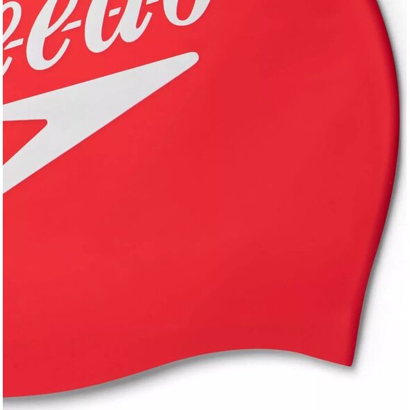 Speedo Czepek silikonowy Speedo SLOGAN PRT CAP AU speedo red/white