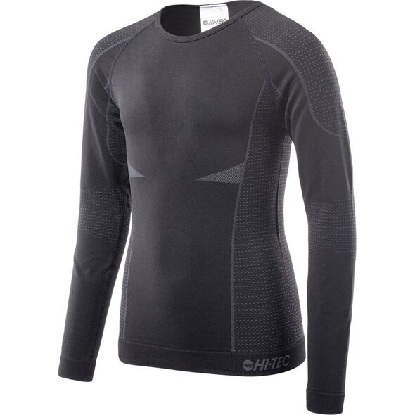 hitec Dziecięca bluzka termoaktywna Hi-tec Hikro Top Jr black/grey rozmiar 140/152