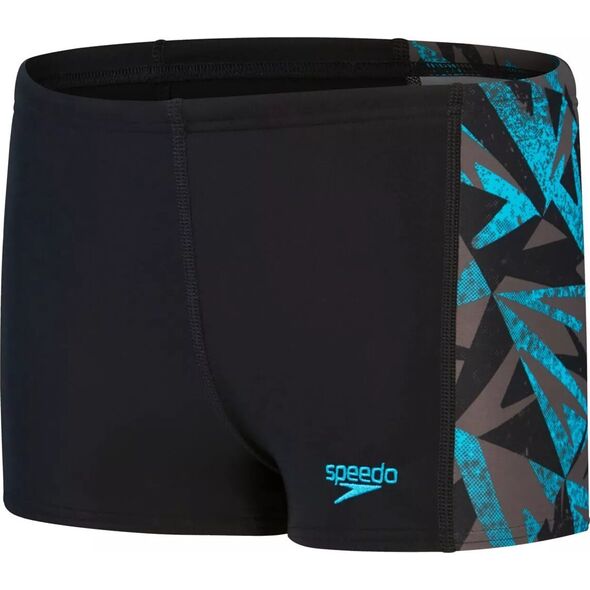 Speedo Dziecięce bokserki kąpielowe Speedo HYPERBOOM PNL ASHT JM black/bolt/dove grey rozmiar 7-8