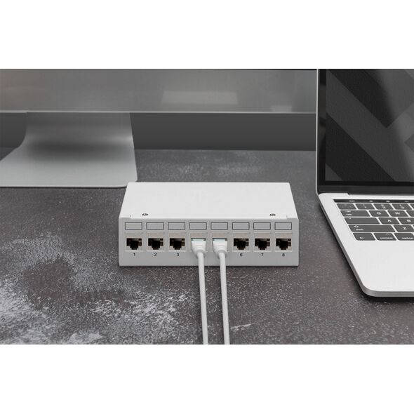 Digitus DIGITUS CAT 6A Keystone Modul, θωρακισμένο με διαχειριστή καλωδίων 8 τεμ