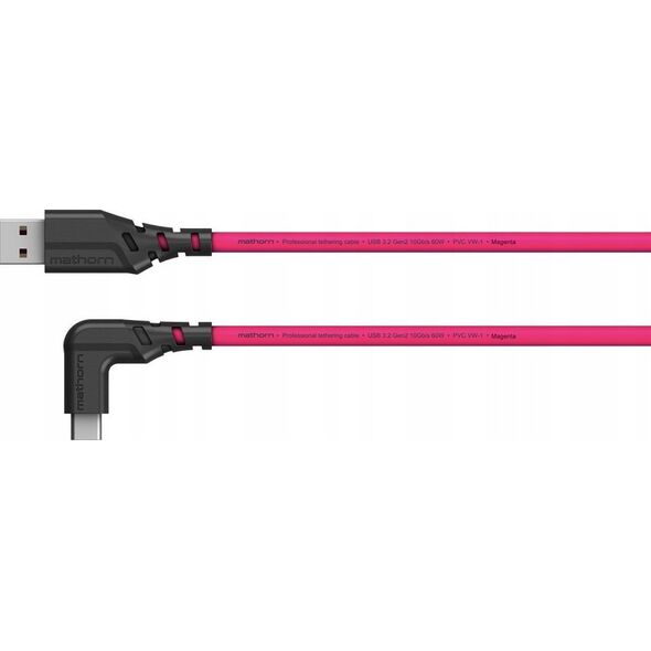 Kabel USB Eaton Kabel fotograficzny Mathorn MTC-201M 2m 10Gbps 60W USB A-C90 Magenta