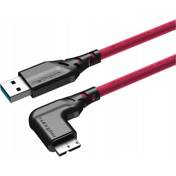 Kabel USB Ednet Kabel fotograficzny Mathorn MTC-521M 5m 10Gbps USB A - MicroB 90° Magenta